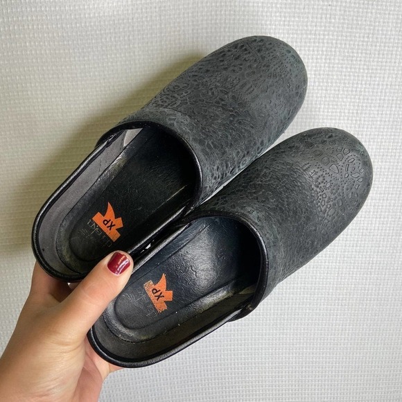 Dansko | Mules Clogs Shoes Black Suede Velvet - Picture 3 of 9